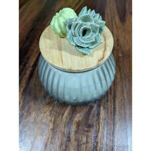 FORT №/7 Los Angeles Large 15.87oz Ribbed Candle New w/ Ceramic Succulent Lid